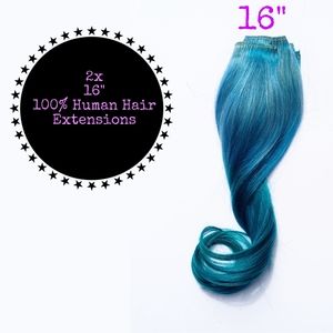 💙💚Green & Teal Fairy Grunge 100% Human Hair Extensions.